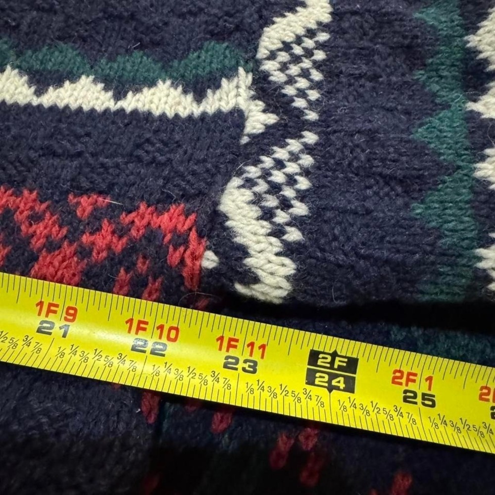 American Eagle Cardigan Vintage Wool Striped Multicolor‎ 90s Cozy Size Medium - Picture 5 of 6